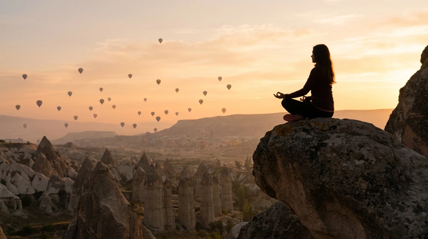 Медитация на рассвете у моря